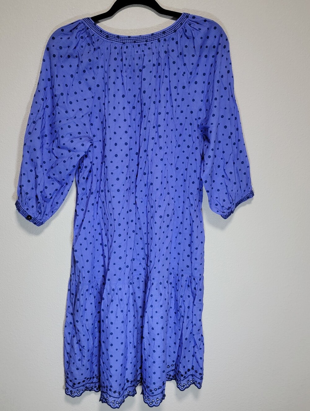 Gudrun Sjoden Lily Cotton Polka Dot Pint Pull Over Lagenlook Midi Dress - Picture 9 of 9
